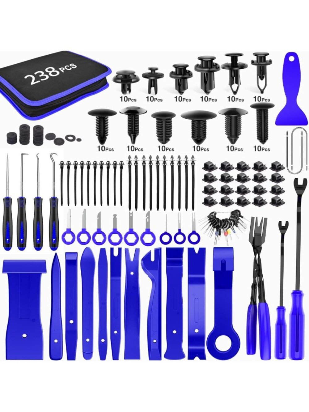 238Pcs Auto Trim Removal Tool Set | Fastener Clip & Panel Remover Kit for Cars